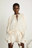 Marcelline Pleated Ruffled Mini Dress