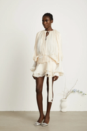 Marcelline Pleated Ruffled Mini Dress