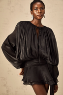 Marcelline Pleated Ruffled Mini Dress